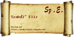 Szabó Eliz névjegykártya